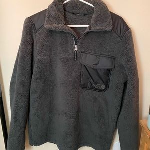 North face 1/4 zip teddy jacket
